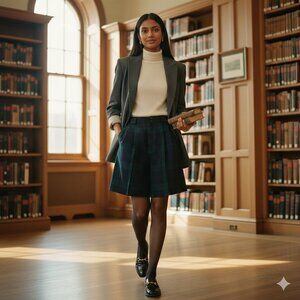 Giorgio Sant Angelo Vintage Black Watch Plaid Wool Shorts Womens Size 8 Preppy